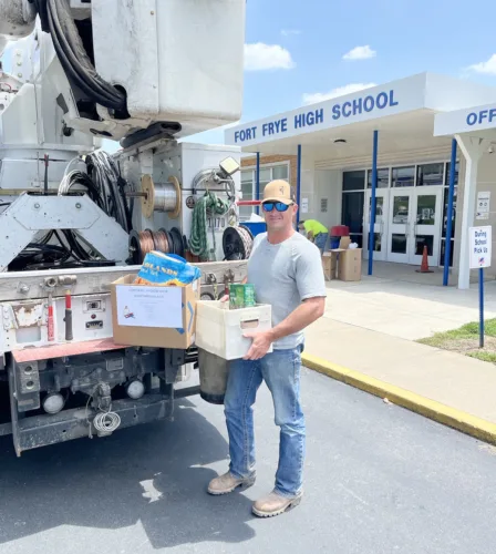 Fort Frye receives hygiene supplies for students from AEP Ohio